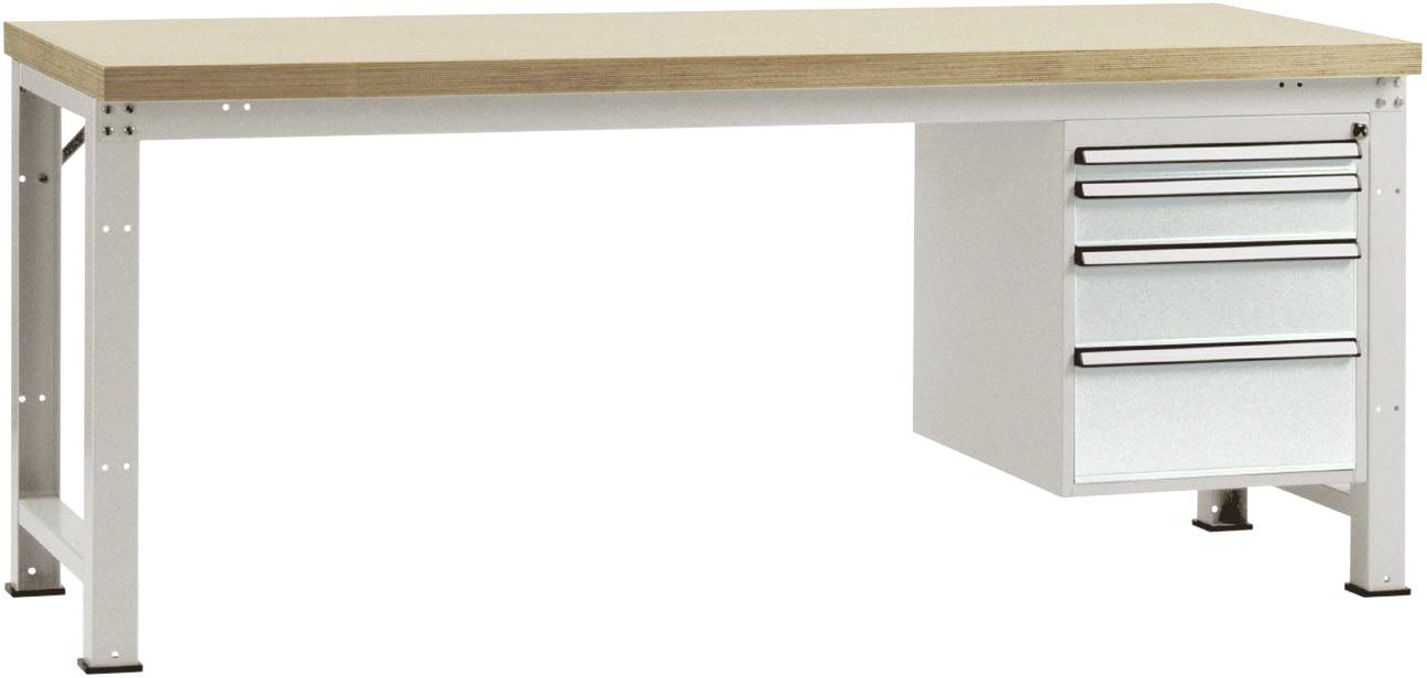 Manuflex WP5424.7035 Komplett-Werkbank Grund PROFI Standard mit Multiplex-Platte, BxTxH = 1500 x 700 x 840 mm