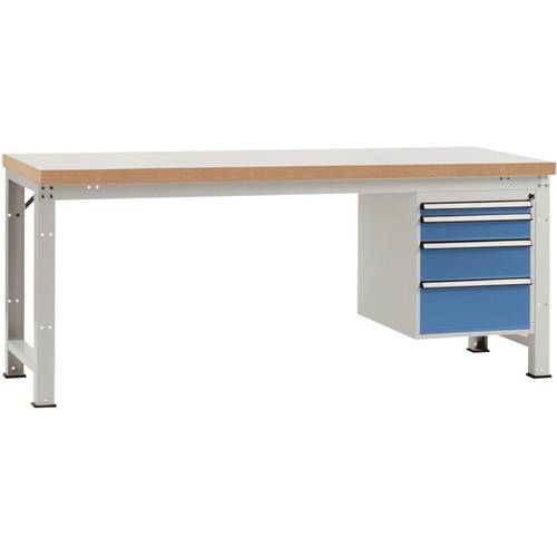 Manuflex WP5627.0002 Komplett-Werkbank Grund PROFI Standard mit Kunststoff-Platte, BxTxH = 2000 x 700 x 840 mm