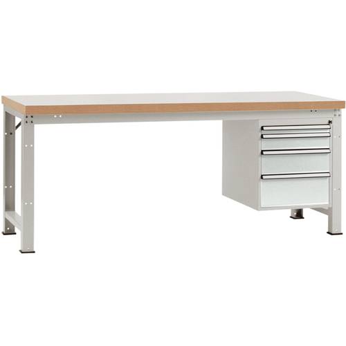 Manuflex WP5627.7035 Komplett-Werkbank Grund PROFI Standard mit Kunststoff-Platte, BxTxH = 2000 x 700 x 840 mm