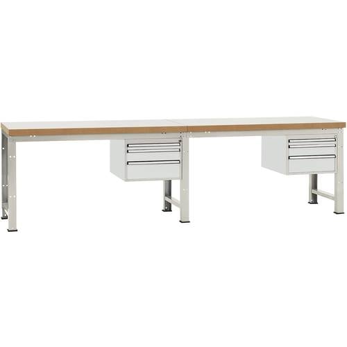 Manuflex WP5762.7035 Komplett-Werkbank Grund- und Anbau PROFI Standard mit Buche massiv-Platte, BxTxH = 2000 x 700 x 840...