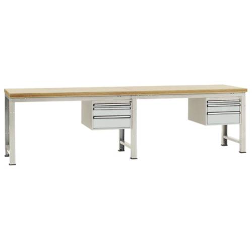 Thumbnail - Manuflex WP5764.7035 Komplett-Werkbank Grund- und Anbau PROFI Standard mit Multiplex-Platte, BxTxH = 4000 x 700 x 840 mm