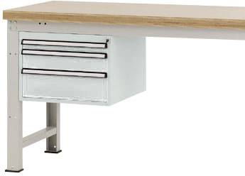 Manuflex ZB4681.7035 Gehäuse-Unterbau PROFI, Nutzhöhe 300 mm mit 3 Schubfächern. Für Werkbanktiefe 700 mm
