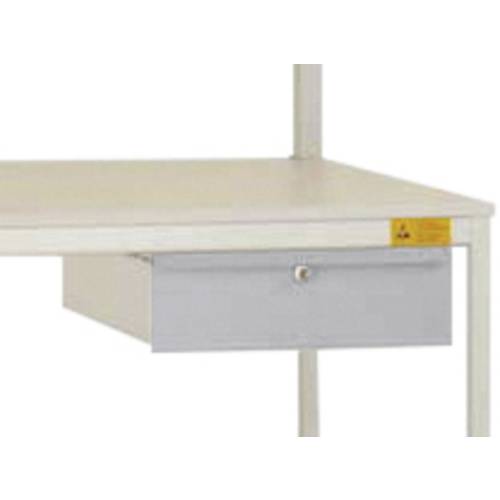Thumbnail - Manuflex LC4133.9006 ESD ESD-Einzelschubfach in Alusilber ähnlich RAL 9006, mit Schloss, BxTxH= 425 x 550 x 135 mm
