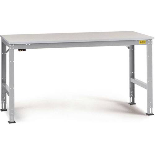 Manuflex LU4048.9006 ESD ESD-Arbeitstisch UNIVERSAL Standard Grundtisch mit Melaminplatte, BxTxH = 1500 x 600 x 763-873 ...
