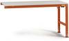Manuflex LU6003.2001 ESD ESD-Arbeitstisch UNIVERSAL Standard Anbautisch mit Kautschukplatte, BxTxH = 1000 x 600 x 760-870 mm Rotorange (RAL 2001)