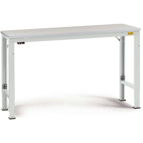 Thumbnail - Manuflex LU7043.7035 ESD ESD-Arbeitstisch UNIVERSAL Spezial Grundtisch mit Kautschukplatte, BxTxH = 1500 x 600 x 722-102...