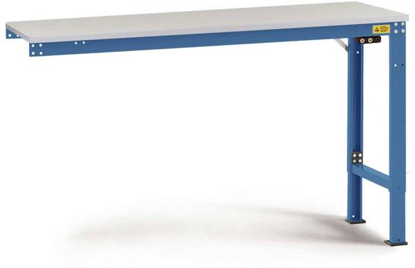 Manuflex LU8033.5007 ESD ESD-Arbeitstisch UNIVERSAL Spezial Anbautisch mit Kautschukplatte, BxTxH = 1250 x 800 x 722-1022 mm Brillantblau (RAL 5007)