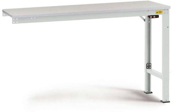 Manuflex LU8068.7035 ESD ESD-Arbeitstisch UNIVERSAL Spezial Anbautisch mit Melaminplatte, BxTxH = 1500 x 1000 x 725-1025 mm Lichtgrau (RAL 7035)