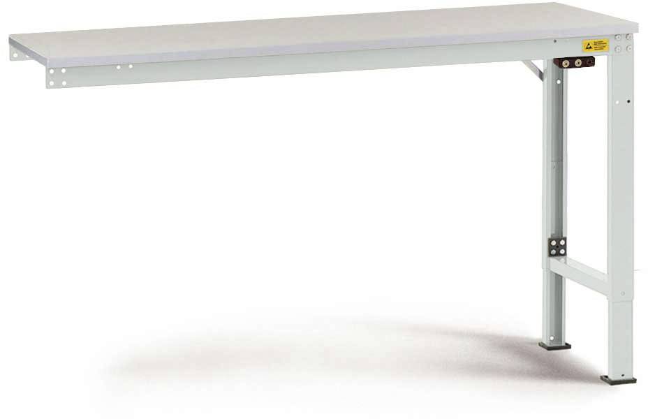 Manuflex LU8106.7035 ESD pracovní stůl univerzální speciální Přístavný stůl s plastové desky, Šxhxv = 1750 x 1200 x 728-1028 mm