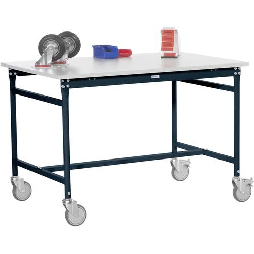 Thumbnail - Manuflex BB4019.7016 Beistelltisch BASIS mobil mit PVC-Tischplatte in Anthrazit RAL 7016, BxTxH: 1000 x 600 x 850 mm Ant...