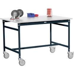 Manuflex BB4084.7016 Beistelltisch BASIS mobil mit Blechbelag-Platte in Anthrazit RAL 7016, BxTxH: 2000 x 800 x 850 mm Anthrazit