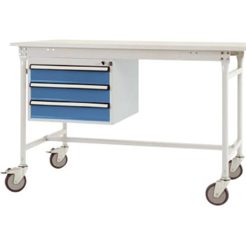 Manuflex ZB4632.0002 Gehäuse-Unterbau mobil, Nutzhöhe 3 Schubfächer mm mit der Farbkombination HF0002 = Korpus lichtgrau...