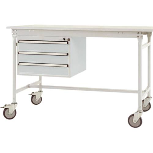 Manuflex ZB4632.7035 Gehäuse-Unterbau mobil, Nutzhöhe 3 Schubfächer mm mit lichtgrau RAL 7035. Für Tischtiefe 800 mm