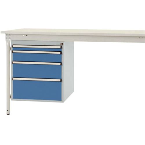 Manuflex ZB4752.0002 Gehäuse-Unterbau stationär, Nutzhöhe 500 mm mit 4 Schubfächer. Für Tischtiefe 800 mm