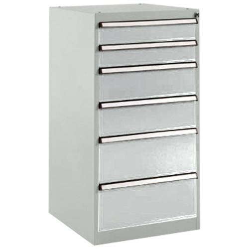 Thumbnail - Manuflex SP1042.7035 Schubfachschrank BASETEC Stationär, Nutzhöhe 900 mm mit 6 Schubfächern, in lichtgrau RAL 7035