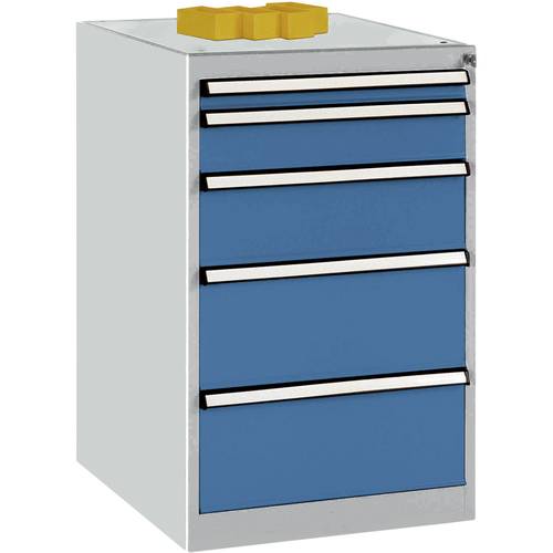Thumbnail - Manuflex TP1041.0002 Schubfachschrank BASETEC Stationär, Nutzhöhe 700 mm mit 5 Schubfächern, in lichtgrau RAL 7035/brill...