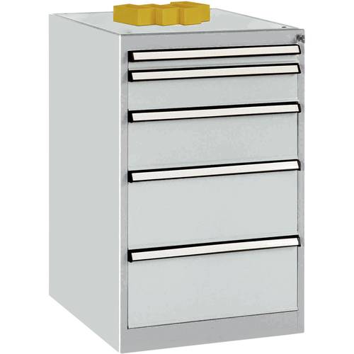 Manuflex TP1041.7035 Schubfachschrank BASETEC Stationär, Nutzhöhe 700 mm mit 5 Schubfächern, in lichtgrau RAL 7035