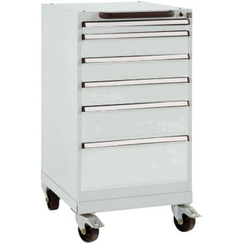 Manuflex TP1044.7035 Schubfachschrank BASETEC mobil, Nutzhöhe 700 mm mit 5 Schubfächern, in lichtgrau RAL 7035