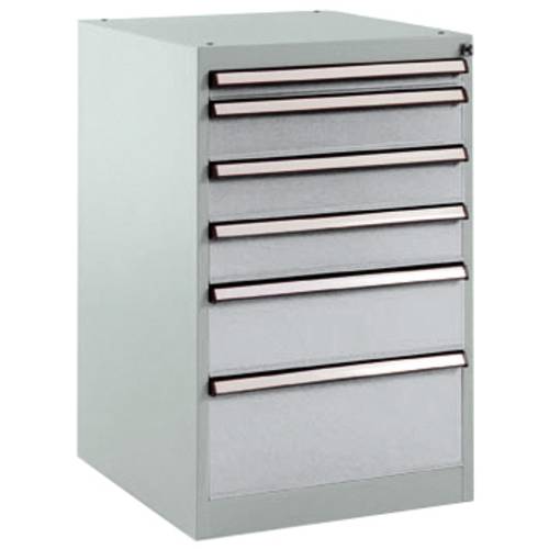 Thumbnail - Manuflex SP1107.9006 Schubfachschrank BASETEC Stationär, Nutzhöhe 700 mm mit 6 Schubfächern, in alusilber ähnlich RAL 90...