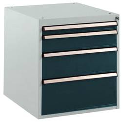 Manuflex SP1140.7016 Schubfachschrank BASETEC Stationär, Nutzhöhe 500 mm mit 4 Schubfächern, in anthrazit RAL 7016