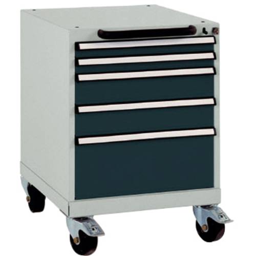 Thumbnail - Manuflex SP1123.7016 Schubfachschrank BASETEC mobil, Nutzhöhe 500 mm mit 5 Schubfächern, in anthrazit RAL 7016