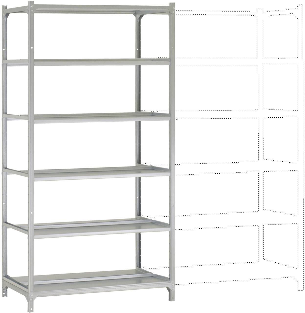 Manuflex RA2581 Fachbodenregal-Grundmodul (B x H x T) 960 x 1900 x 600 mm Stahlboden