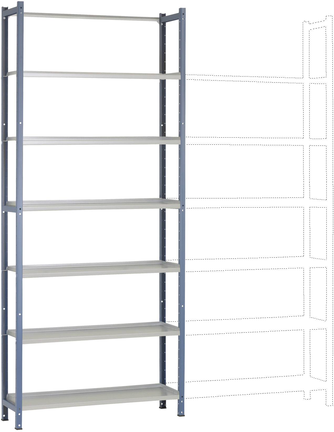 Manuflex RA2213.5007 Fachbodenregal-Grundmodul (B x H x T) 930 x 2250 x 300 mm Stahlboden