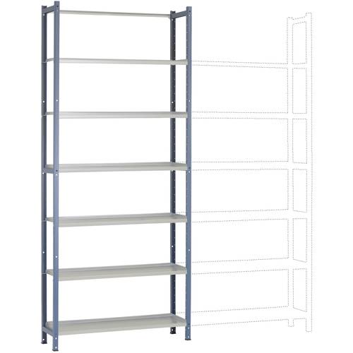 Thumbnail - Manuflex RA2213.5007 Fachbodenregal-Grundmodul (B x H x T) 930 x 2250 x 300 mm Stahlboden
