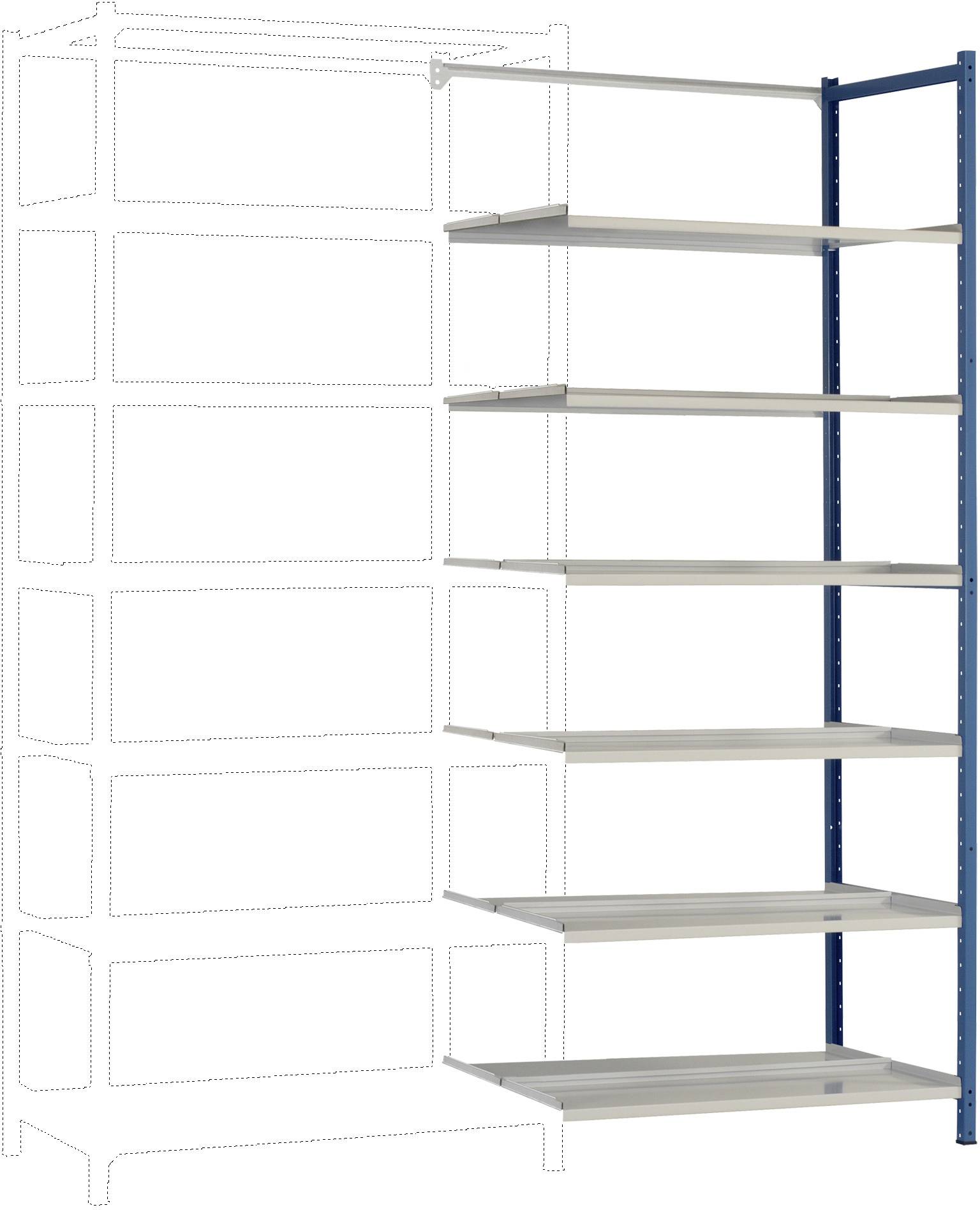 Manuflex RA2594.5007 Fachbodenregal-Anbaumodul (B x H x T) 960 x 2600 x 300 mm Stahlboden