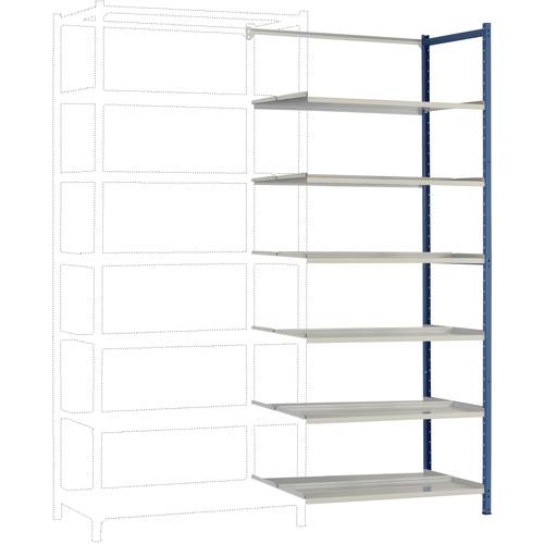 Thumbnail - Manuflex RA2594.5007 Fachbodenregal-Anbaumodul (B x H x T) 960 x 2600 x 300 mm Stahlboden