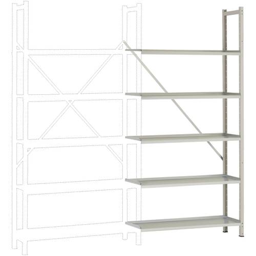 Thumbnail - Manuflex RA2222.7035 Fachbodenregal-Anbaumodul (B x H x T) 1030 x 2500 x 600 mm Stahlboden