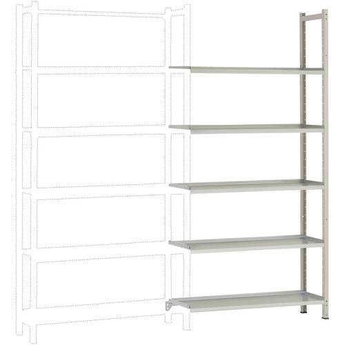 Thumbnail - Manuflex RA2232.7035 Fachbodenregal-Anbaumodul (B x H x T) 960 x 2250 x 300 mm Stahlboden