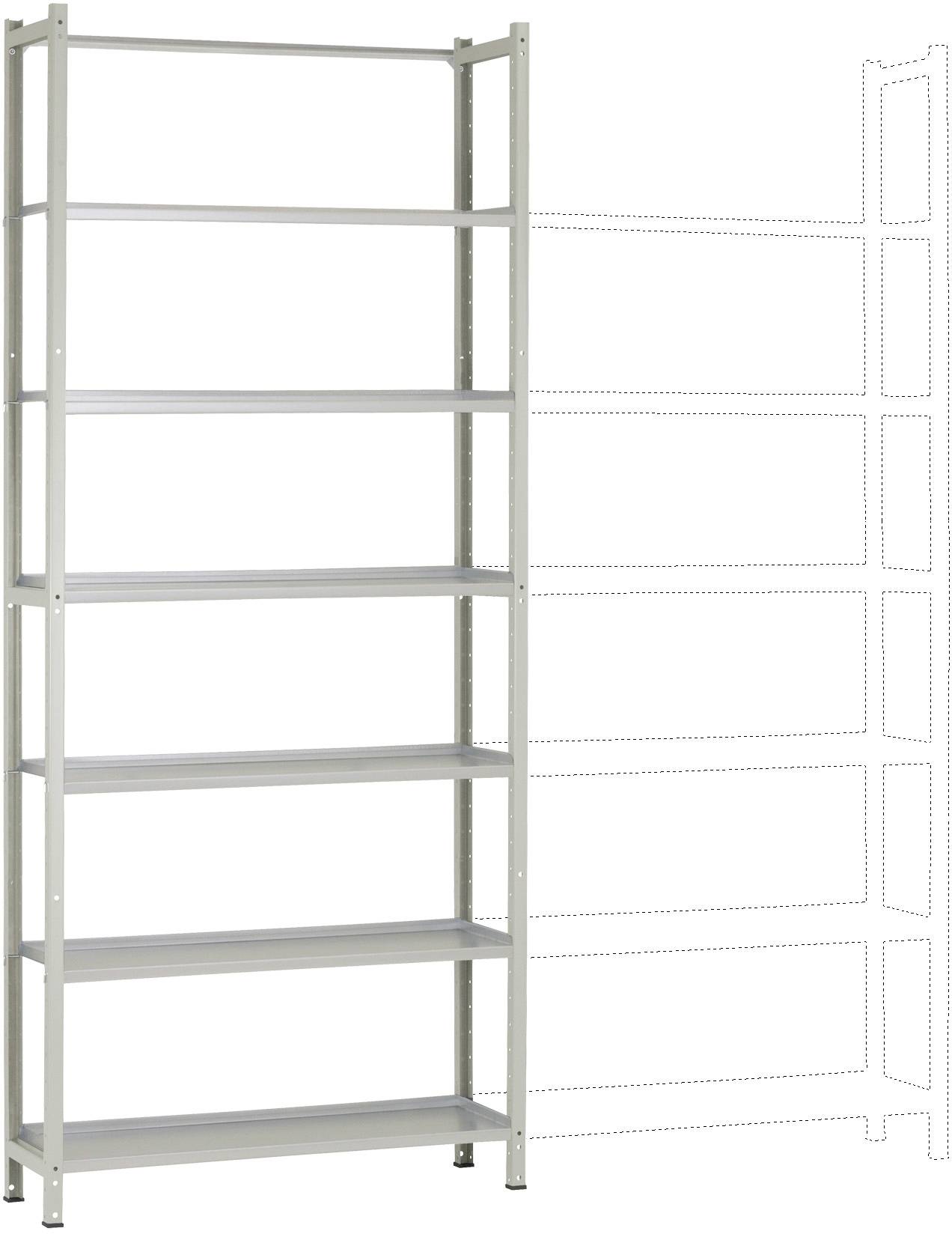 Manuflex RA2233.7035 Fachbodenregal-Grundmodul (B x H x T) 930 x 2600 x 300 mm Stahlboden