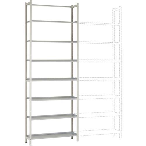 Thumbnail - Manuflex RA2235.7035 Fachbodenregal-Grundmodul (B x H x T) 930 x 2250 x 300 mm Stahlboden
