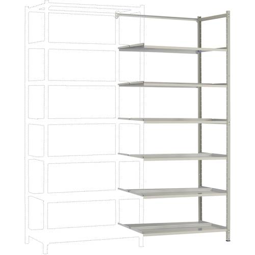 Thumbnail - Manuflex RA2244.7035 Fachbodenregal-Anbaumodul (B x H x T) 960 x 1900 x 300 mm Stahlboden