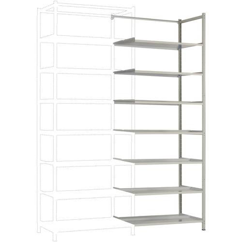 Thumbnail - Manuflex RA2246.7035 Fachbodenregal-Anbaumodul (B x H x T) 960 x 2600 x 300 mm Stahlboden