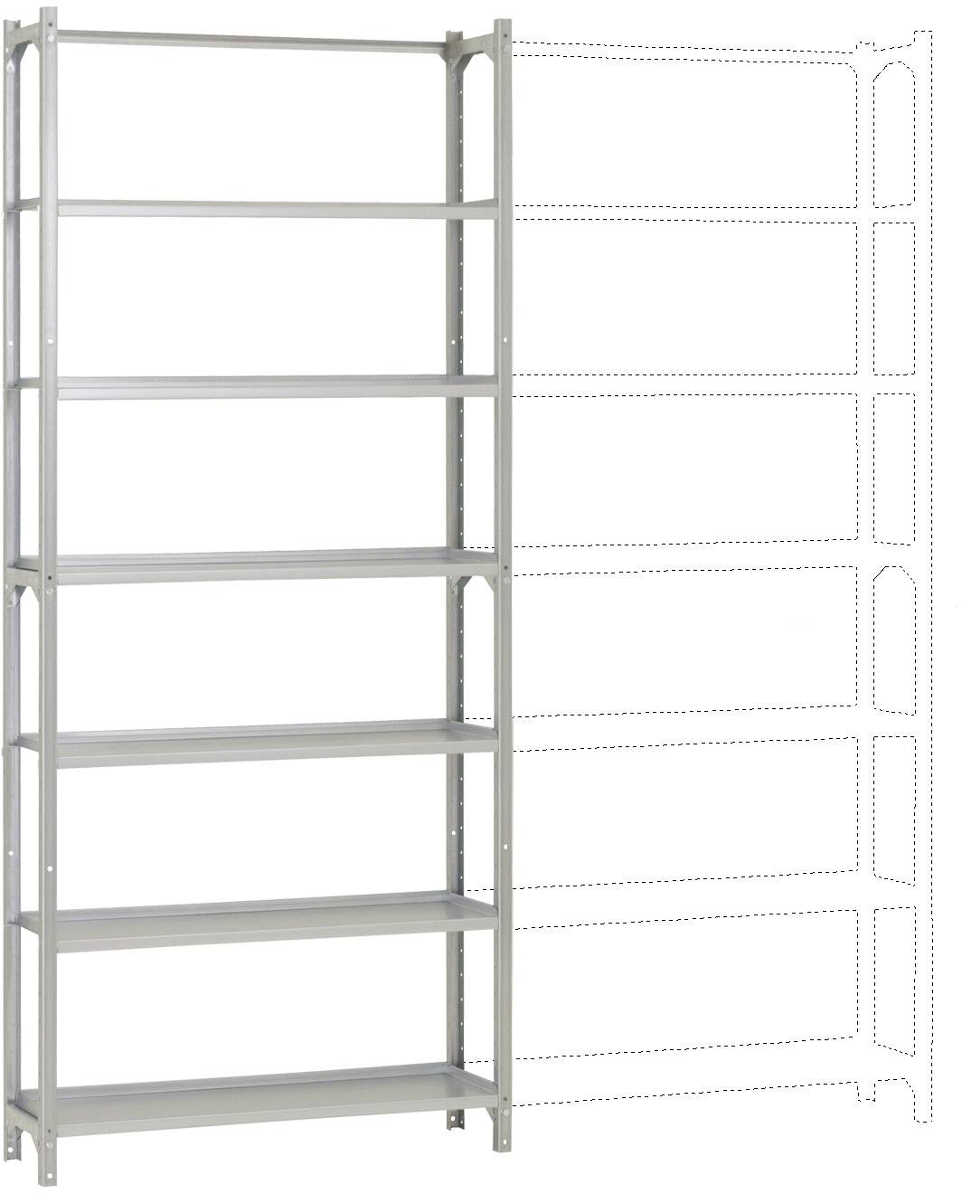 Manuflex RA3265.7035 Fachbodenregal-Grundmodul (B x H x T) 1280 x 3000 x 500 mm Stahlboden