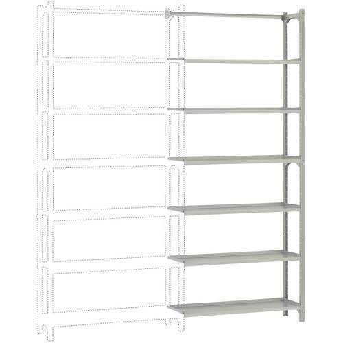 Manuflex RA3266.7035 Fachbodenregal-Anbaumodul (B x H x T) 1280 x 2500 x 700 mm Stahlboden