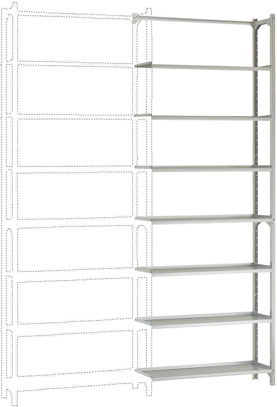 Manuflex RA3276.7035 Fachbodenregal-Anbaumodul (B x H x T) 1250 x 2500 x 800 mm Stahlboden