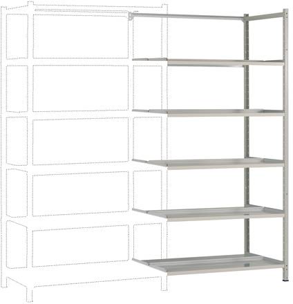 Manuflex RA3292.7035 Fachbodenregal-Anbaumodul (B x H x T) 1250 x 2000 x 700 mm Stahlboden