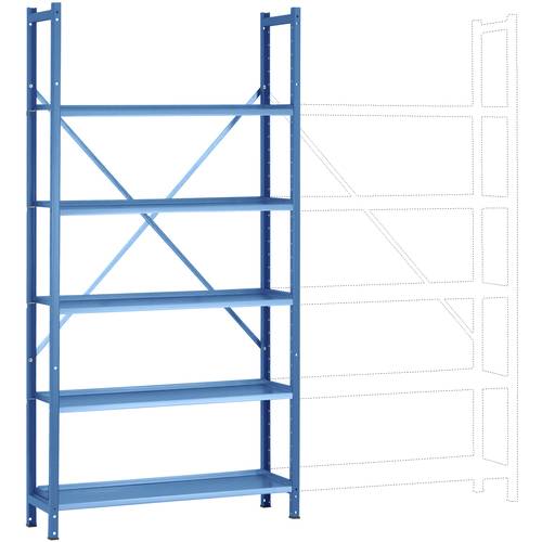 Thumbnail - Manuflex RA3151.5012 Fachbodenregal-Grundmodul (B x H x T) 1250 x 2500 x 700 mm Stahlboden