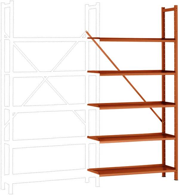 Manuflex RA3152.2001 Fachbodenregal-Anbaumodul  (B x H x T) 1280 x 2500 x 1000 mm    Stahlboden