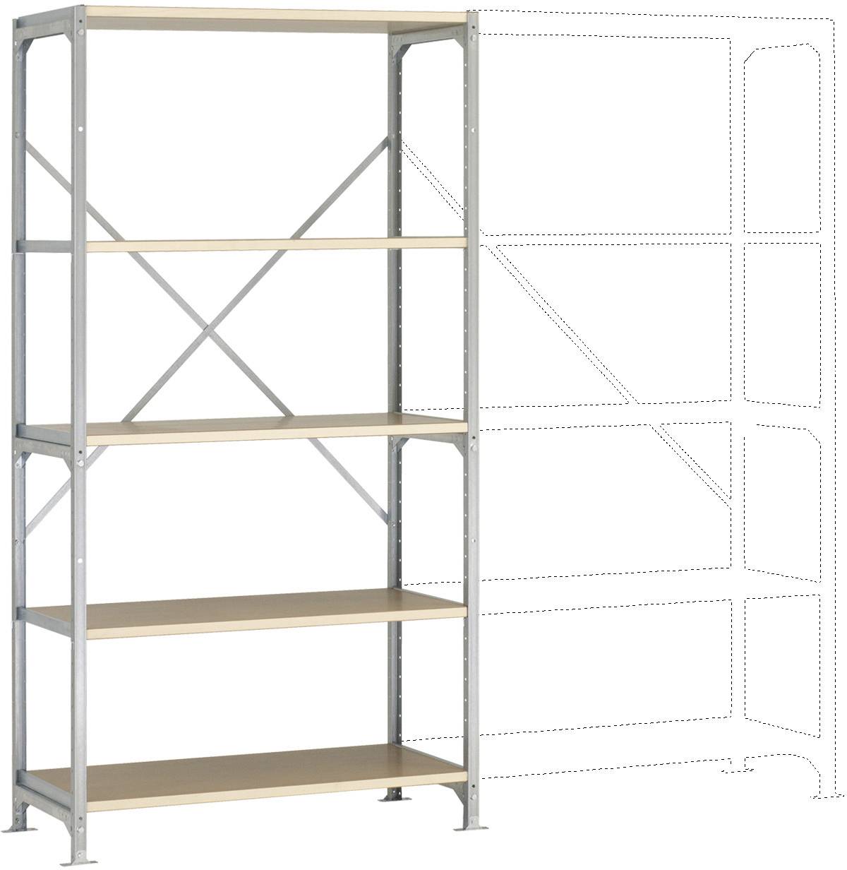 Manuflex RB2107 Fachbodenregal-Grundmodul (B x H x T) 1030 x 2000 x 400 mm Holzboden