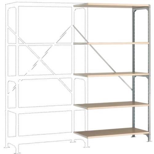 Thumbnail - Manuflex RM4128 Fachbodenregal-Anbaumodul (B x H x T) 1000 x 2000 x 500 mm Holzboden