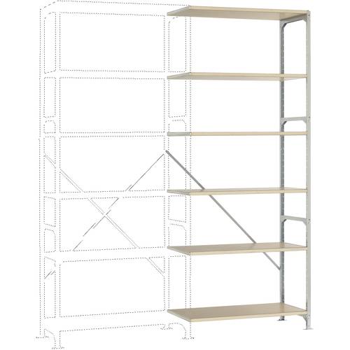 Thumbnail - Manuflex RB2187 Fachbodenregal-Anbaumodul (B x H x T) 1000 x 2500 x 400 mm Holzboden