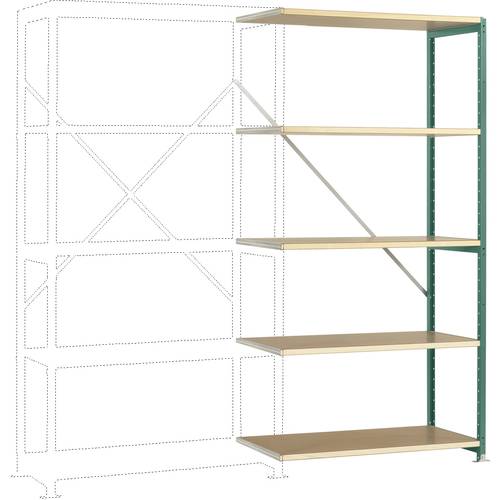 Thumbnail - Manuflex RP1106.0001 Fachbodenregal-Anbaumodul (B x H x T) 1000 x 2000 x 400 mm Holzboden