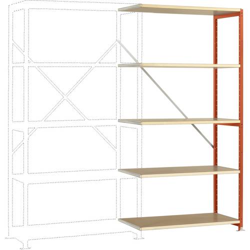 Manuflex RP1115.2001 Fachbodenregal-Anbaumodul (B x H x T) 1000 x 2000 x 800 mm Holzboden