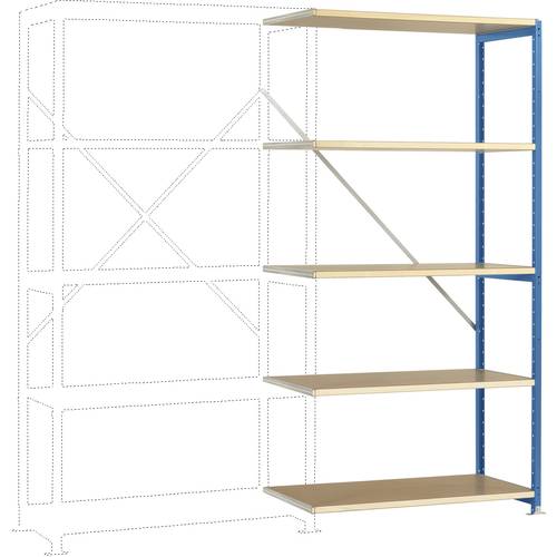 Thumbnail - Manuflex RP1106.5007 Fachbodenregal-Anbaumodul (B x H x T) 1000 x 2000 x 400 mm Holzboden