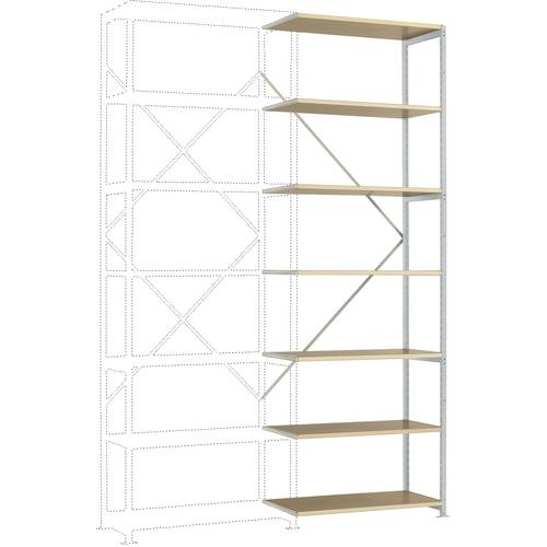 Manuflex RP1705.7035 Fachbodenregal-Anbaumodul (B x H x T) 1000 x 3000 x 300 mm Holzboden