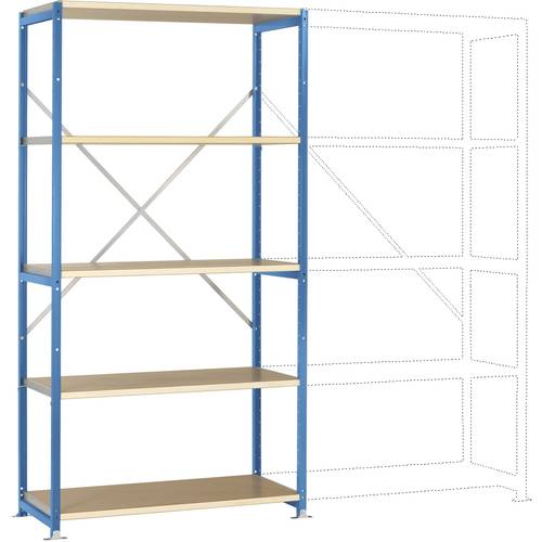 Thumbnail - Manuflex RP1013.5007 Fachbodenregal-Grundmodul (B x H x T) 1030 x 2000 x 600 mm Holzboden